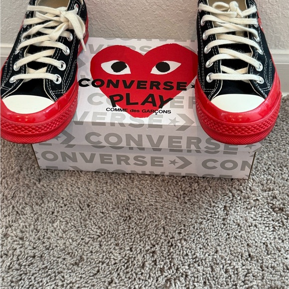 Comme des Garcons PLAY Shoes - Converse Black and Red Playful Sneakers